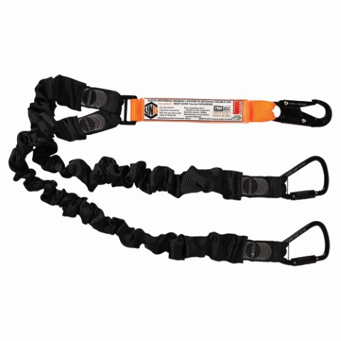 LINQ WEBBING LANYARD ELASTIC DBL LEG 1 X SNAP HOOK 2X T.A KARABINER